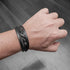 personalisiert mit gravur infinity unendlichkeit lederarmband herren geflochten nice uniqal black geflochten